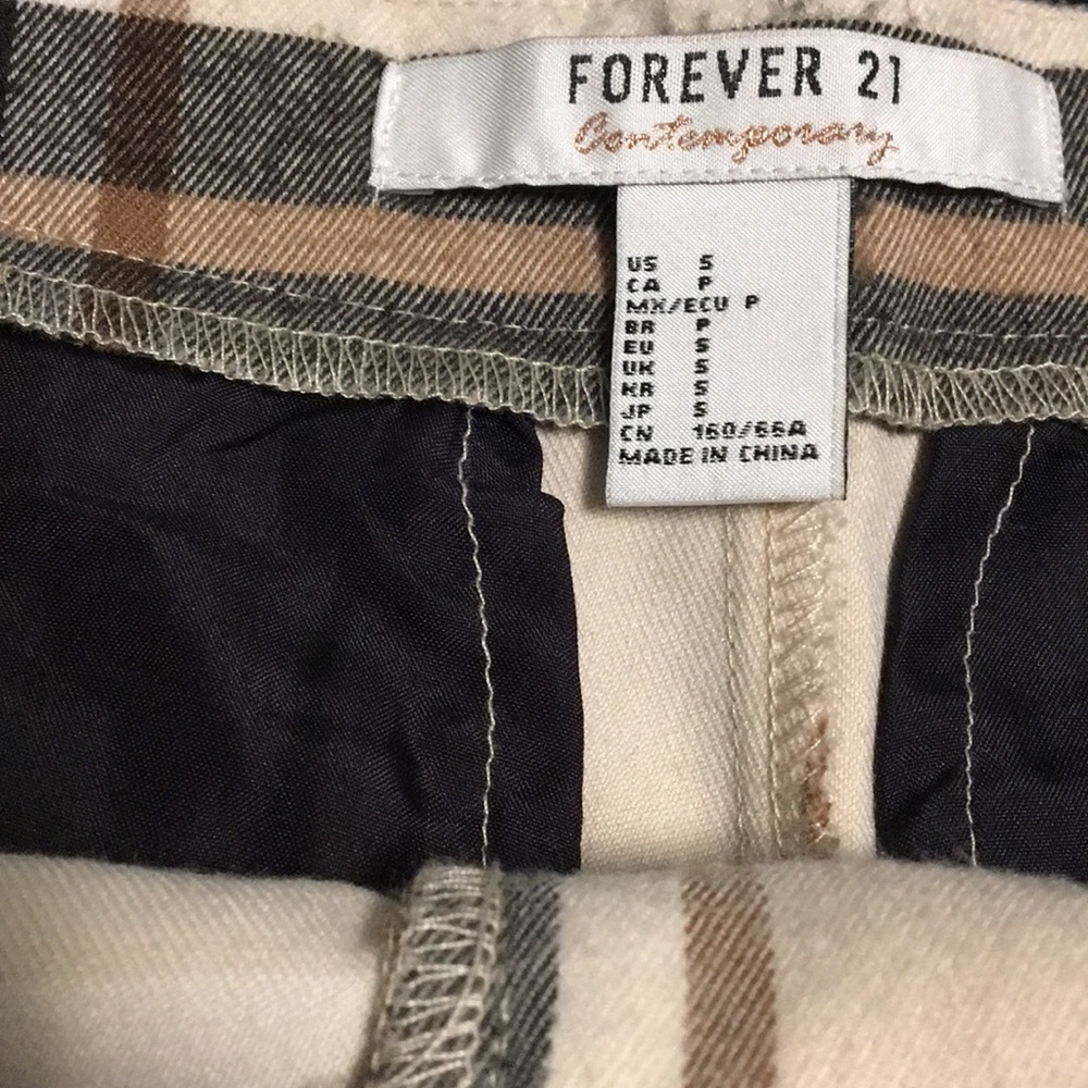 F21 Contemporary Plaid High Waisted Wide Leg Pant - Picture 2 of 4